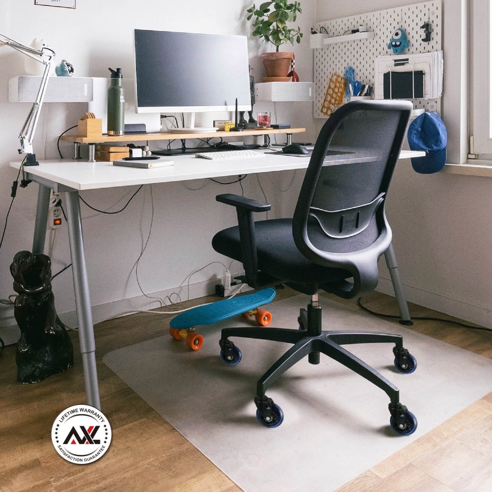 AXL 3英吋藍透PU輪 霧黑箭頭腳架 電競/辦公椅子輪/電腦椅替換輪 溜冰輪設計 靜音滑順不刮地 台灣製造-細節圖8