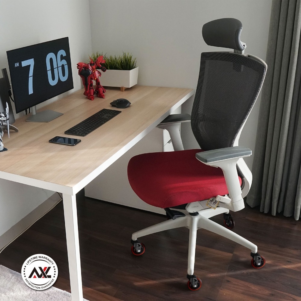 AXL 3英吋PU椅子輪 紅透霧黑腳架設計 插桿PU腳輪 防刮靜音輪 電競/辦公椅適用 台灣製造-細節圖8