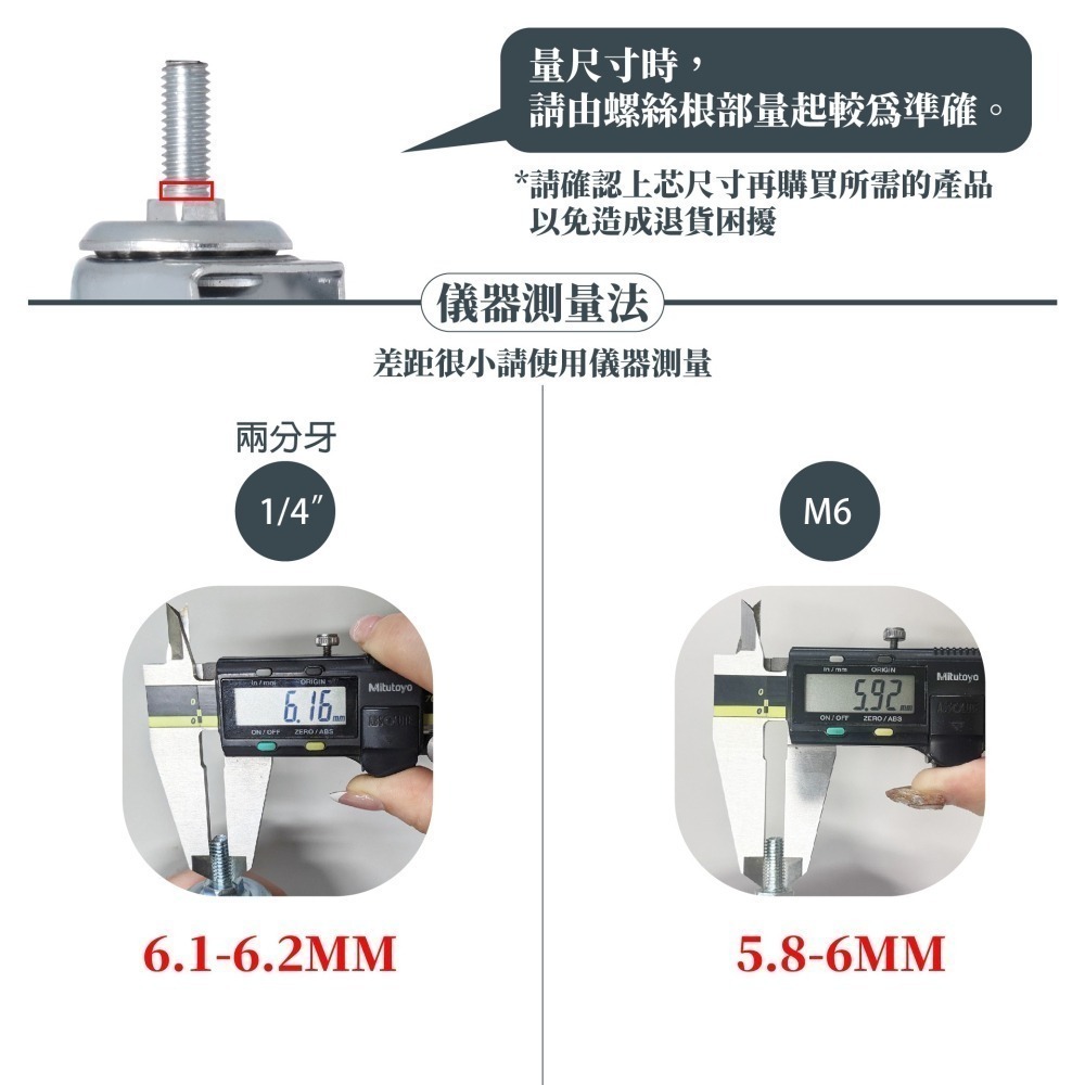AXL M6 螺絲牙輪子 2吋 PVC 靜音萬向輪 台灣製 家具層架掛衣架替換輪 活動輪 煞車輪 螺紋式腳輪 單顆-細節圖9