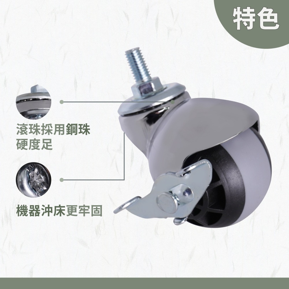 AXL M8螺絲牙 球型輪 地球輪 TPR靜音輪  家具輪 桌子輪 收納層架輪  靜音滑順 台灣製造-細節圖4