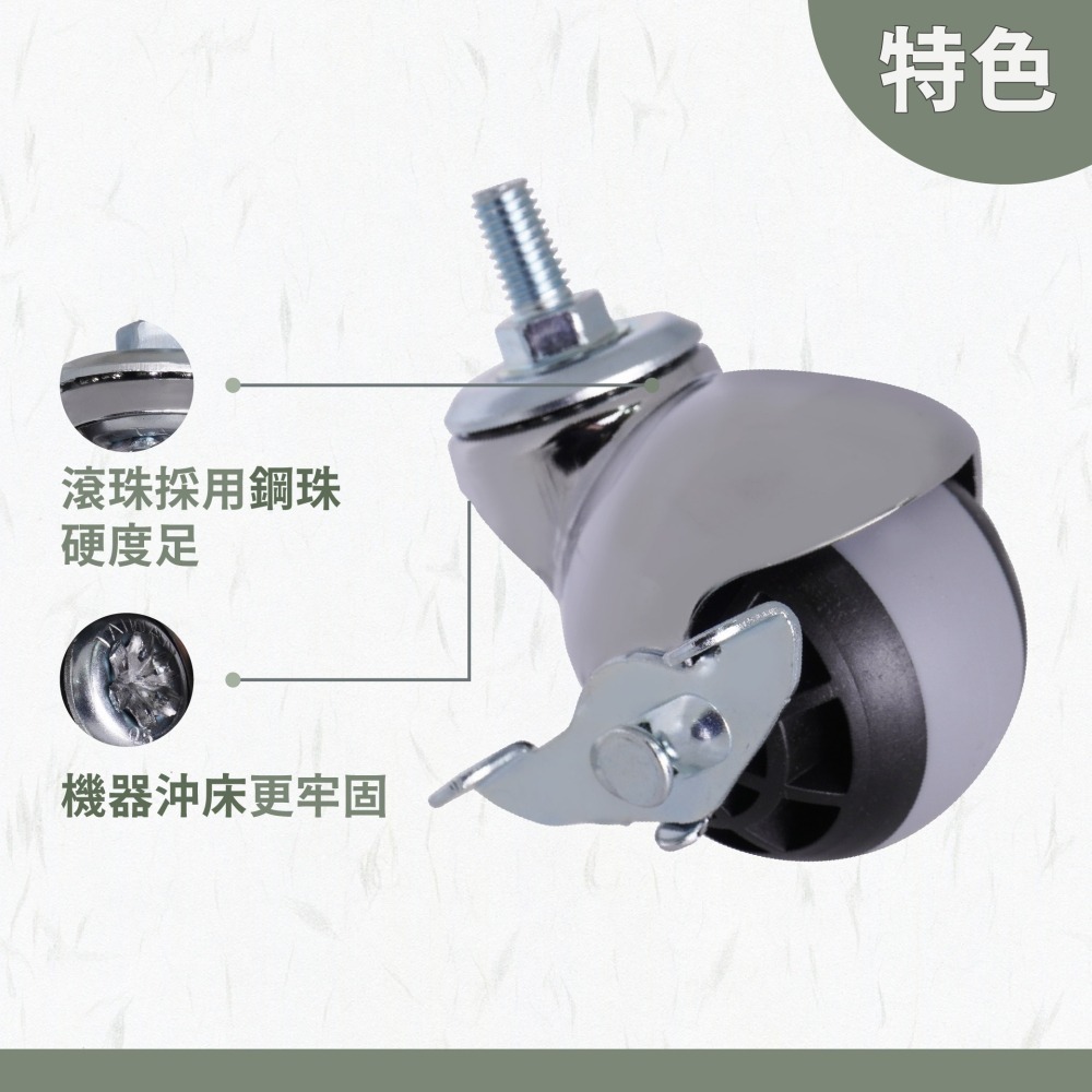 AXL M8螺絲牙 球型輪 地球輪 TPR靜音輪 金紙桶輪 家具輪 桌子輪 收納層架替換輪  靜音滑順 台灣製造-細節圖5