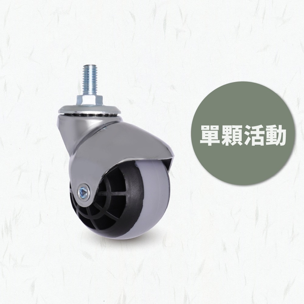AXL M8螺絲牙 球型輪 地球輪 TPR靜音輪  家具輪 桌子輪 收納層架輪  靜音滑順 台灣製造-規格圖8