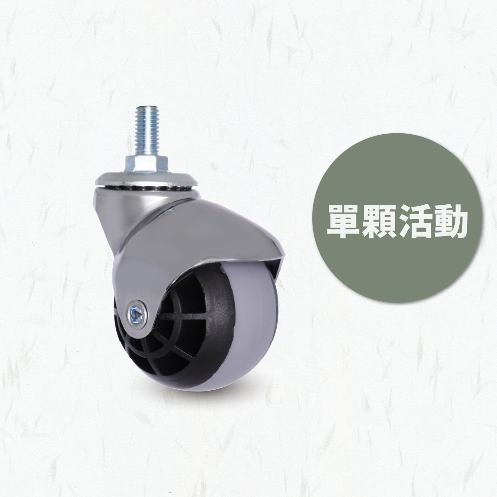 AXL M8螺絲牙 球型輪 地球輪 TPR靜音輪 金紙桶輪 家具輪 桌子輪 收納層架替換輪  靜音滑順 台灣製造-規格圖8