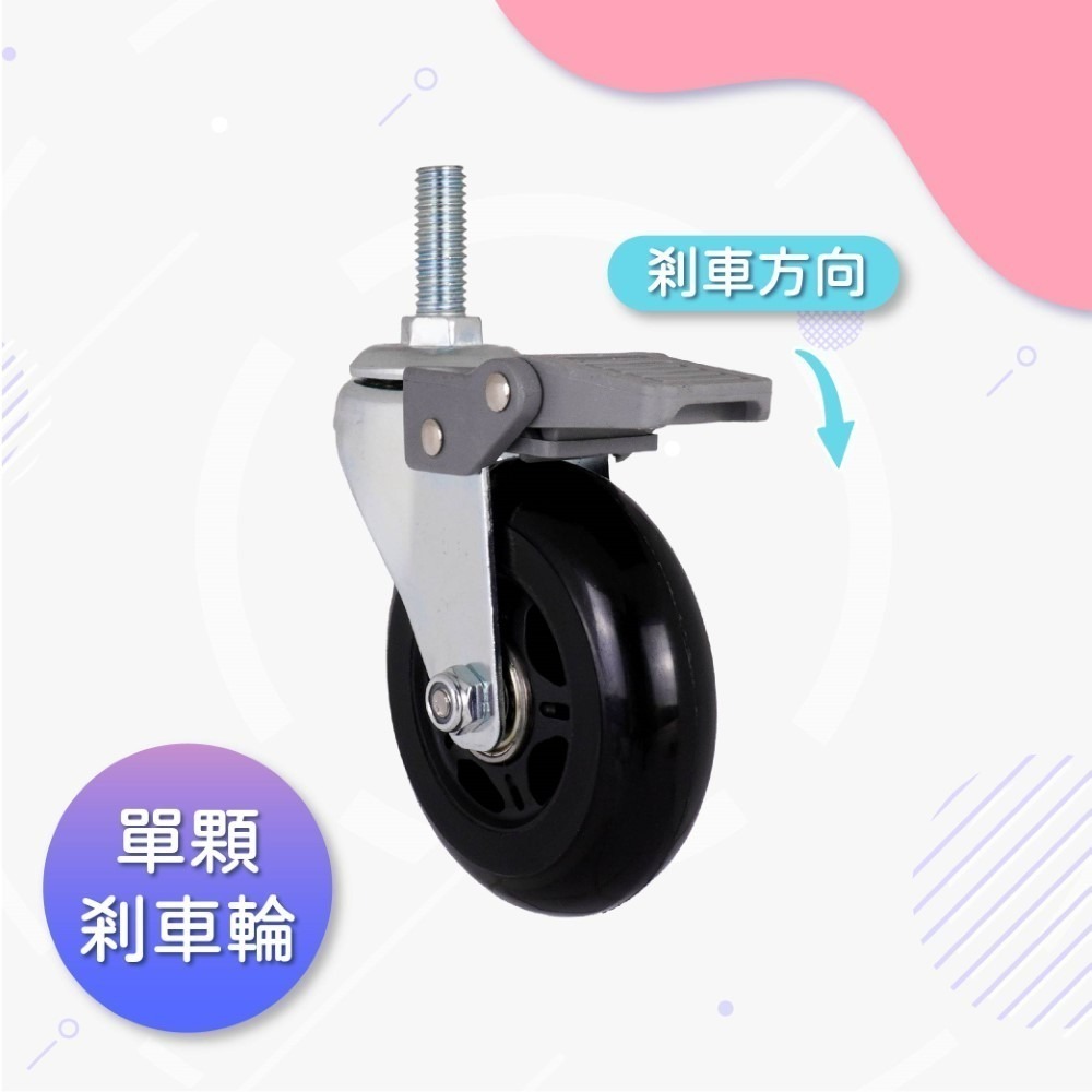 CCE M10買菜籃替換輪 3吋PU靜音溜冰輪 M10 萬向輪 煞車輪 鐵架層架輪子 波浪架鐵力士架腳輪 台灣製-規格圖7