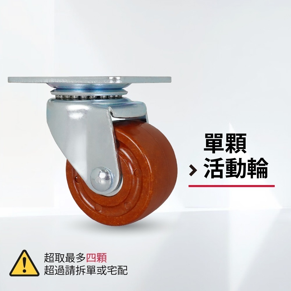 AXL 耐高溫電木腳輪 耐熱220°C 烤箱輪/推車輪/食品機具輪｜耐磨耐重 高溫不變形 台灣製造（單顆販售）-規格圖11