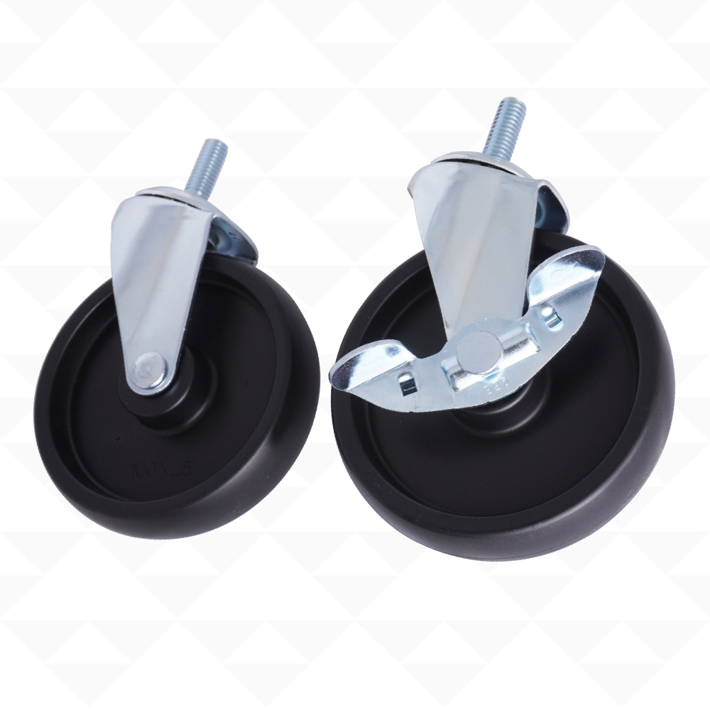 100mm PP輪 工業輪 3分牙 層架輪 推車輪 置物架輪 波浪架輪 鐵力士架腳輪 耐磨耐重 五金配件 單顆販售-細節圖6