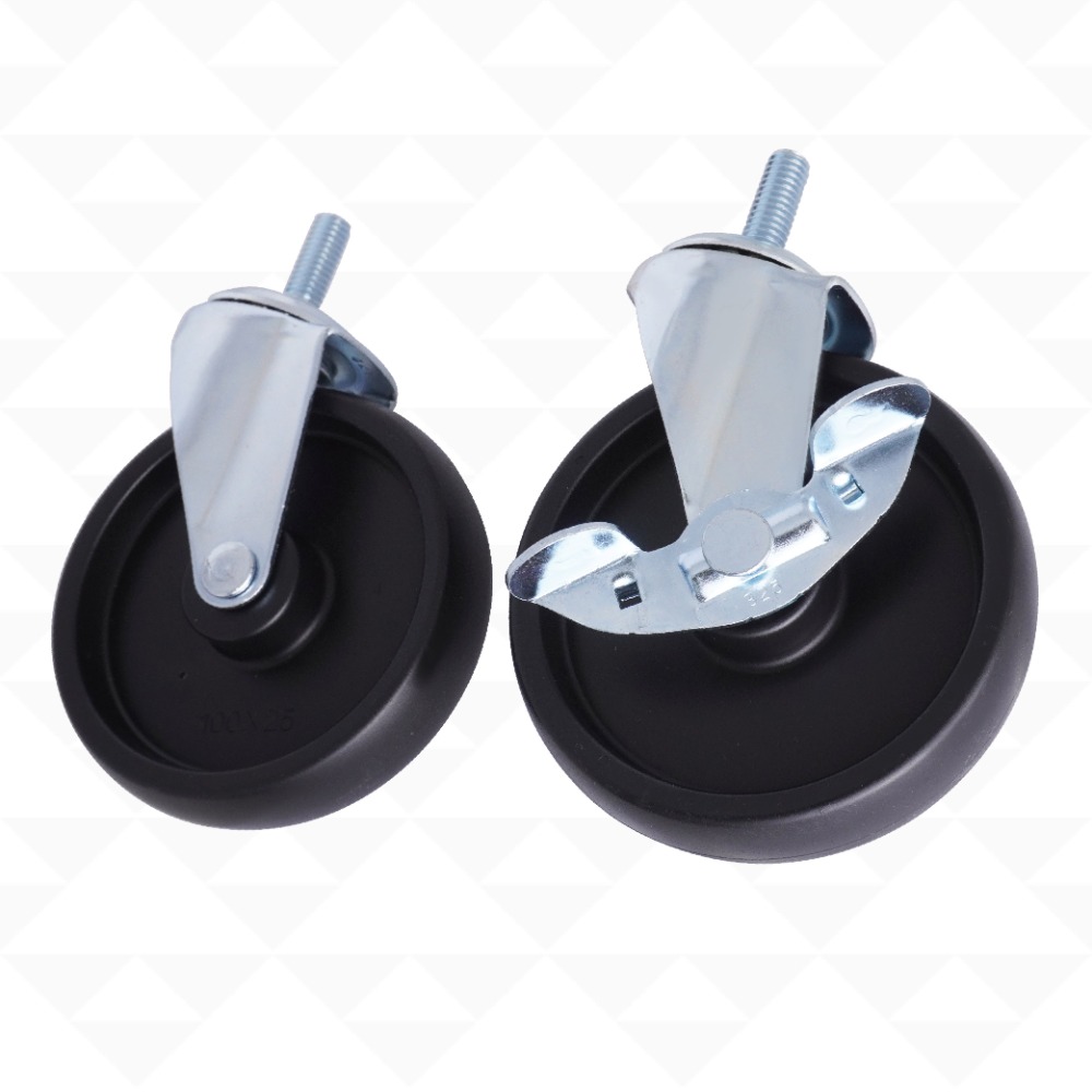 100mm PP輪 工業輪 3分牙 層架輪 推車輪 置物架輪 波浪架輪 鐵力士架腳輪 耐磨耐重 五金配件 單顆販售-規格圖8