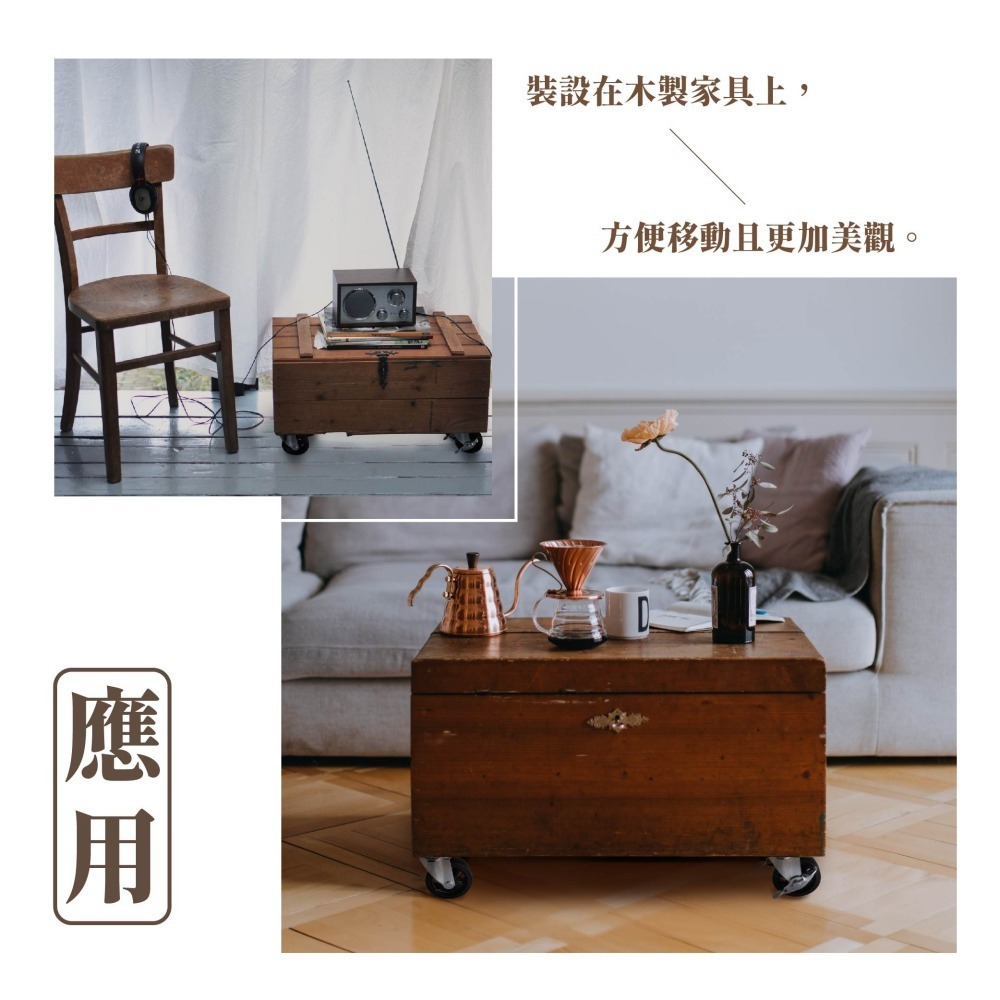 AXL 4吋3吋復古水車造型腳輪 TPR靜音萬向輪 平板輪 家具輪 推車輪 工業輪 層架輪 展示架輪 台灣製-細節圖6