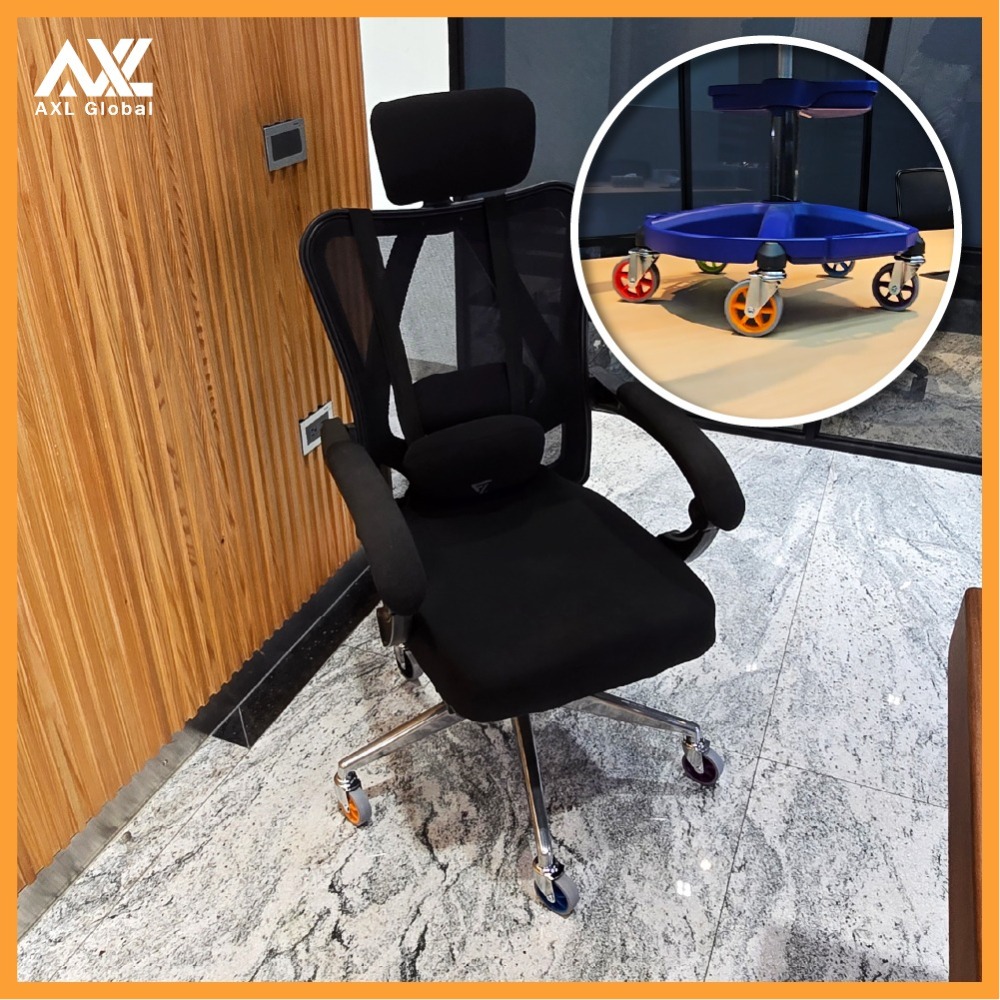 椅子輪子替換 3吋 TPR 靜音椅輪 插桿11mm 22mm 辦公椅 電腦椅 萬向輪 不刮地板 彩色水車輪 台灣製造-細節圖4