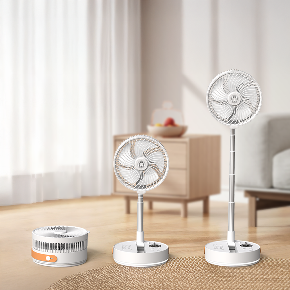 AXL 8吋伸縮摺疊電風扇 USB充電風扇 自動擺頭 靜音夜燈 桌立落地兩用 可定時睡眠風扇-規格圖10