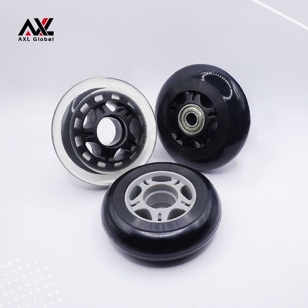 高彈性PU靜音溜冰輪 PVC直排輪2.5吋 2.8吋 3吋 含培林軸承耐磨替換輪 行李箱輪 板車輪 推車輪 手推車輪-細節圖6