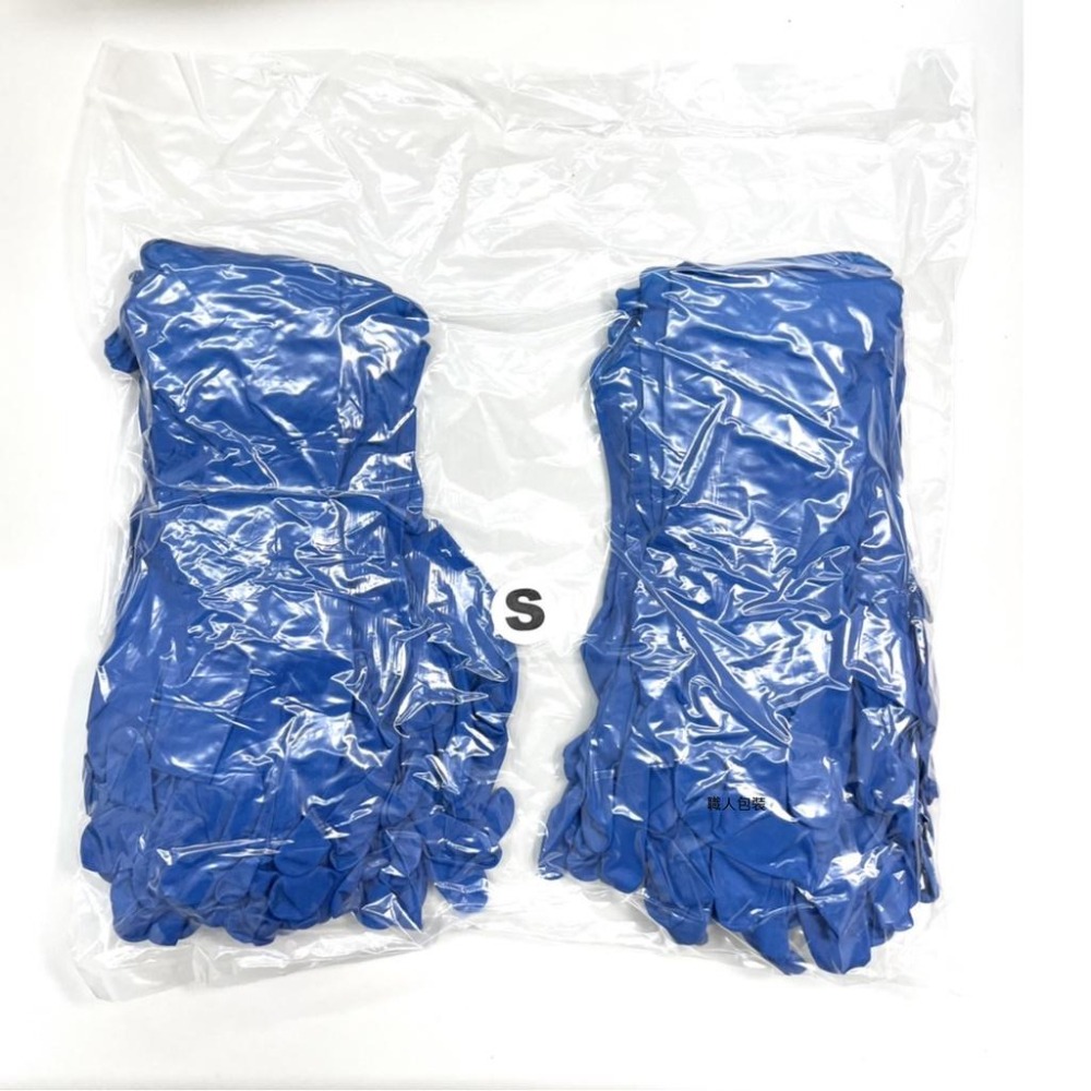 12吋藍色乳膠手套 13克超特厚款 拋棄式手套 清潔手套 一次性手套 藍色手套 50支/25雙-細節圖5