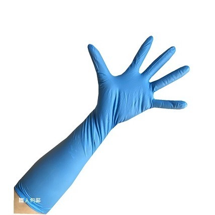 寶貝手防護手套 NBR手套 無粉手套 丁腈手套 橡膠手套 耐油手套 美髮手套 nitrile手套 加長型40cm一雙入-細節圖3