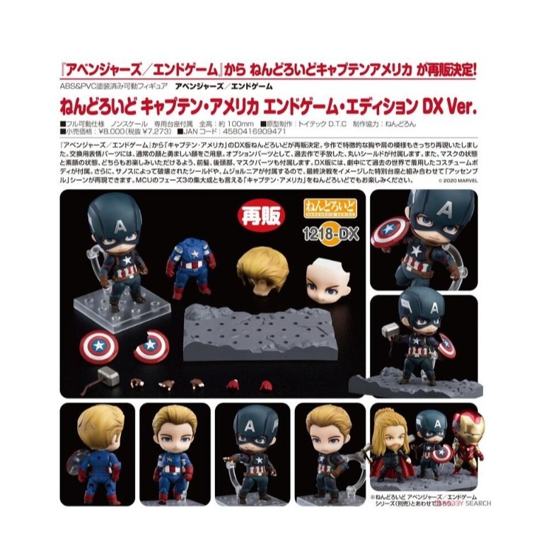 《HT》GOOD SMILE 黏土人 #1218-DX 復仇者聯盟4 美國隊長 終局之戰版 DX Ver.909471-細節圖4