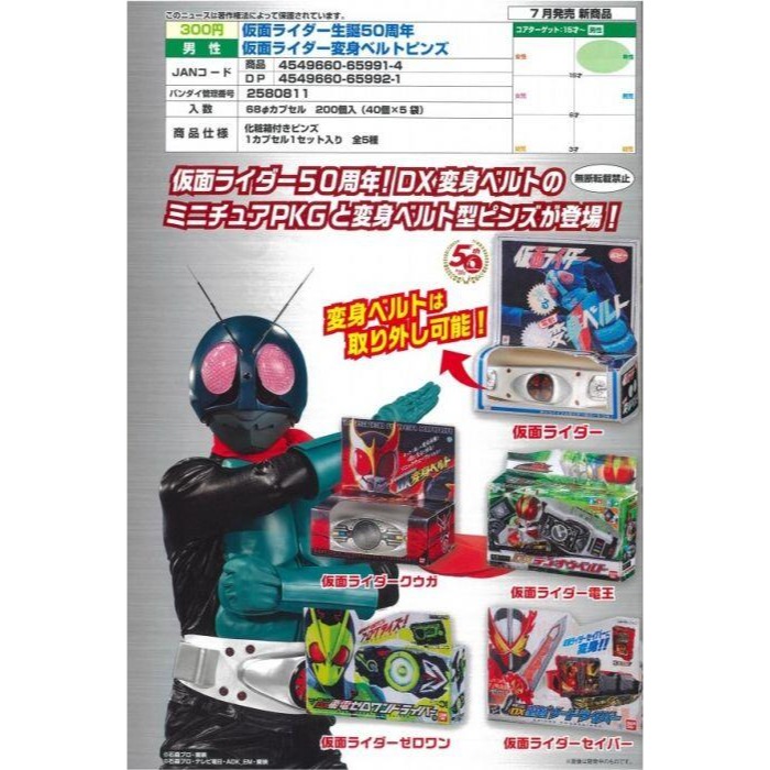 《HT》BANDAI 轉蛋 扭蛋 假面騎士誕生50周年 變身腰帶 全5種 659914-細節圖2