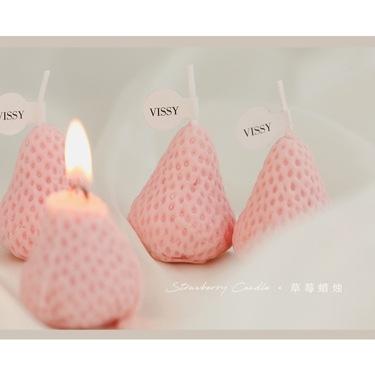 草莓蠟燭 造型蠟燭 生日蠟燭 伴手禮 禮物 禮盒套裝 婚禮小物 草莓香 居家擺設 可愛 創意-細節圖5