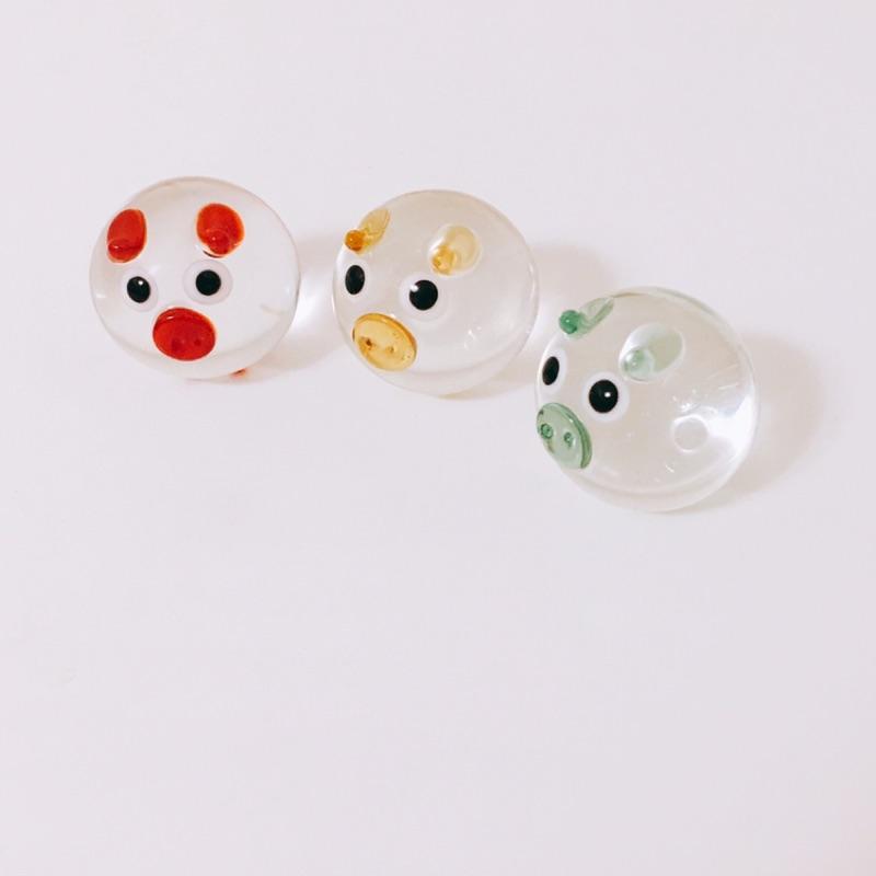 (最後現貨)玻璃製 透明 圓圓豬  純手工燒製小動物系列 琉璃 迷你 ZOO-細節圖3