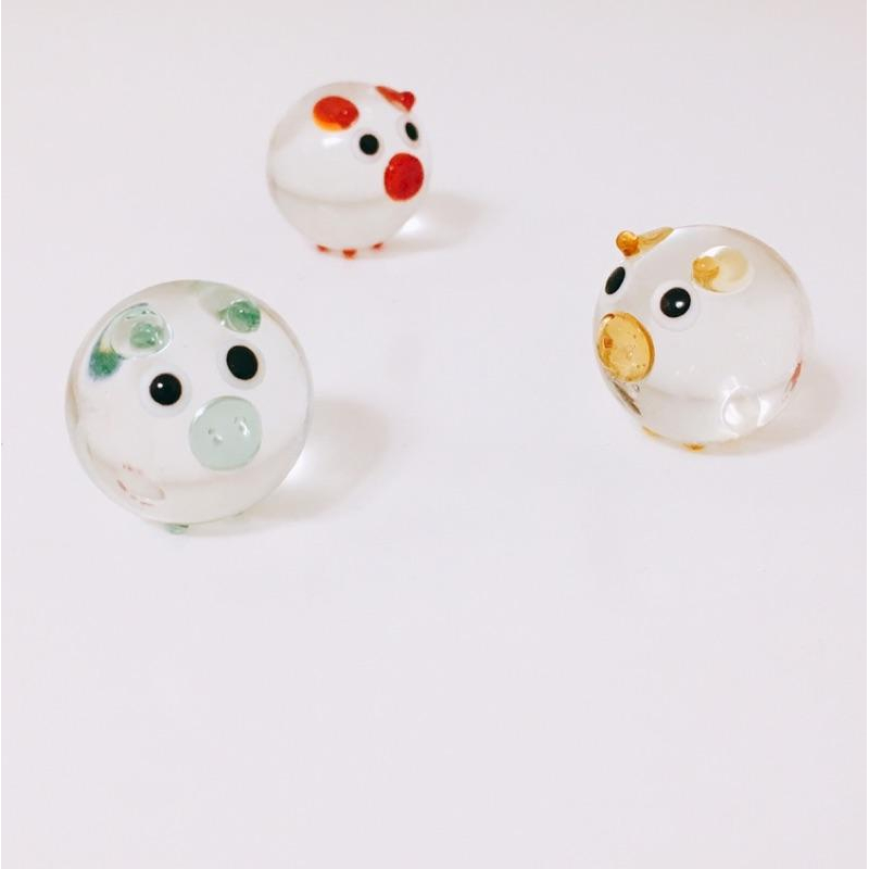 (最後現貨)玻璃製 透明 圓圓豬  純手工燒製小動物系列 琉璃 迷你 ZOO-細節圖7