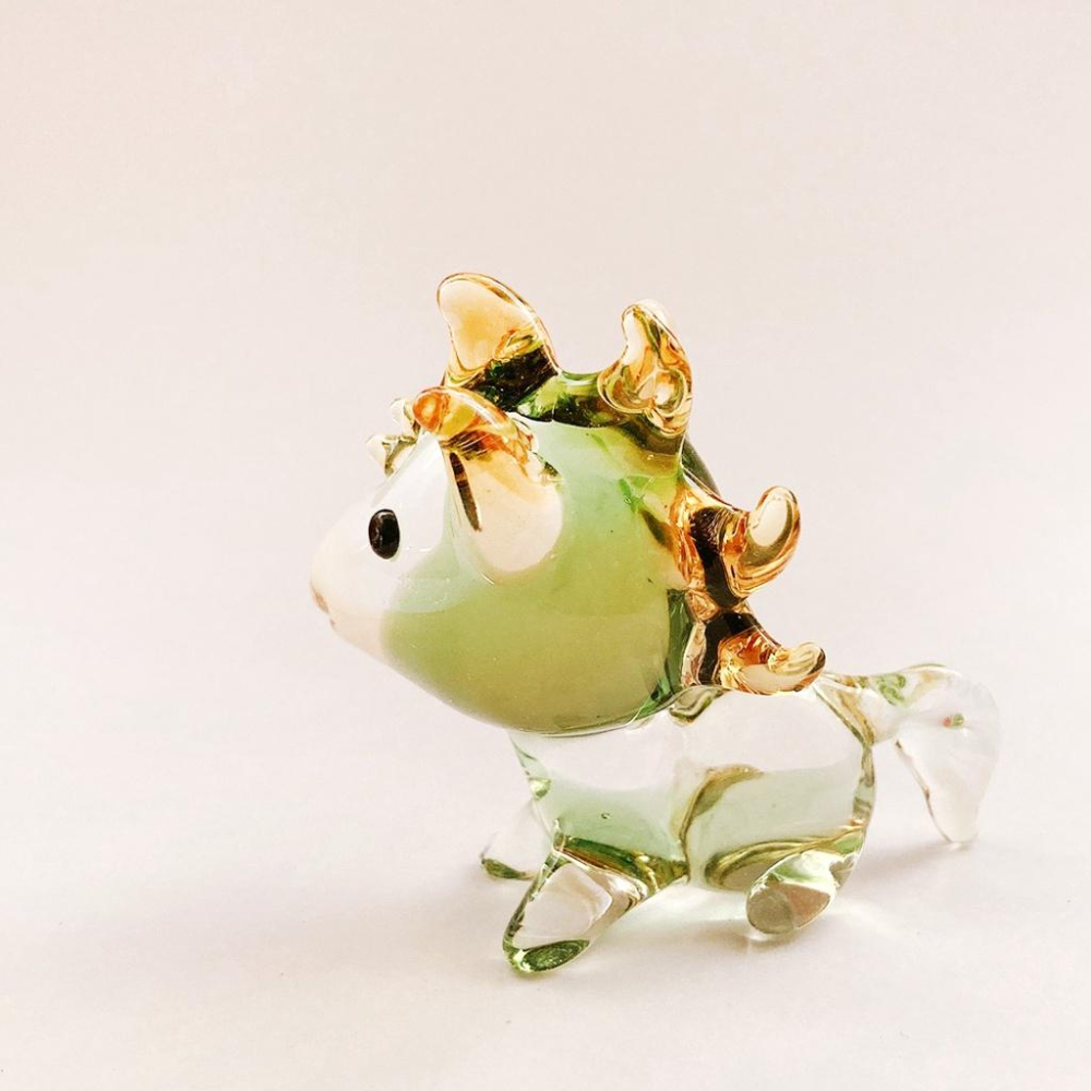 New 純手工燒製 水晶玻璃 Q版大頭十二生肖-馬 琉璃 擺飾-細節圖4