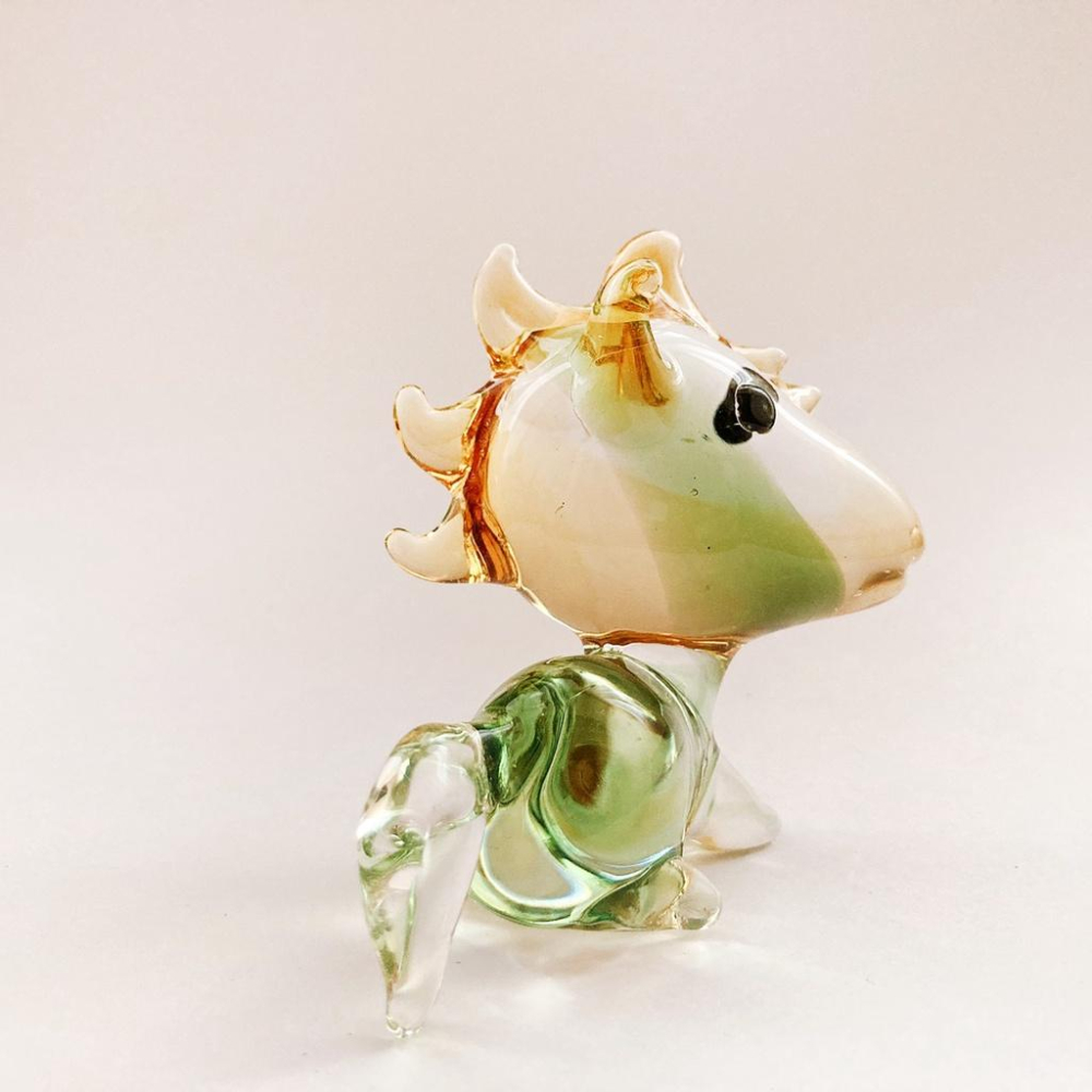 New 純手工燒製 水晶玻璃 Q版大頭十二生肖-馬 琉璃 擺飾-細節圖5