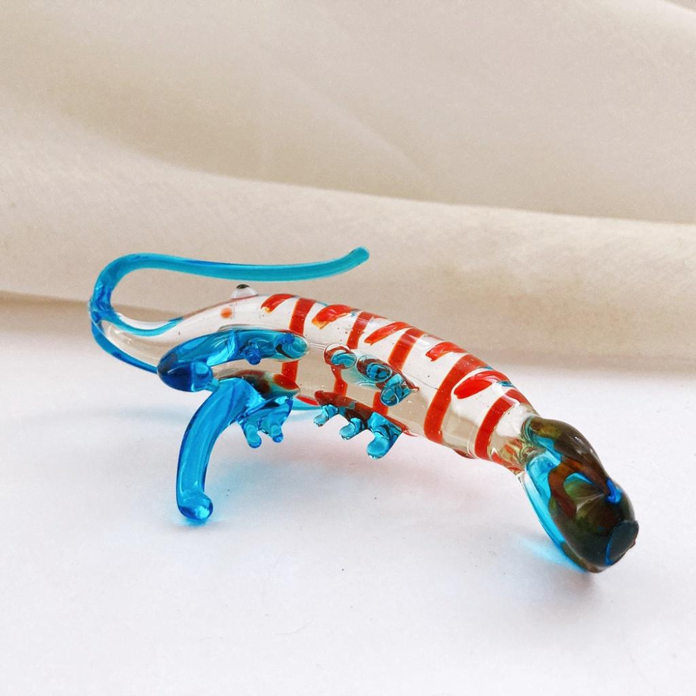 New 純手工燒製 水晶玻璃 鮮美海味蝦系列 琉璃 擺飾-細節圖2