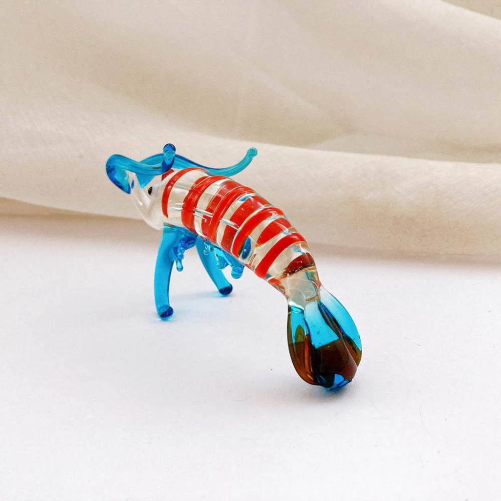 New 純手工燒製 水晶玻璃 鮮美海味蝦系列 琉璃 擺飾-細節圖5