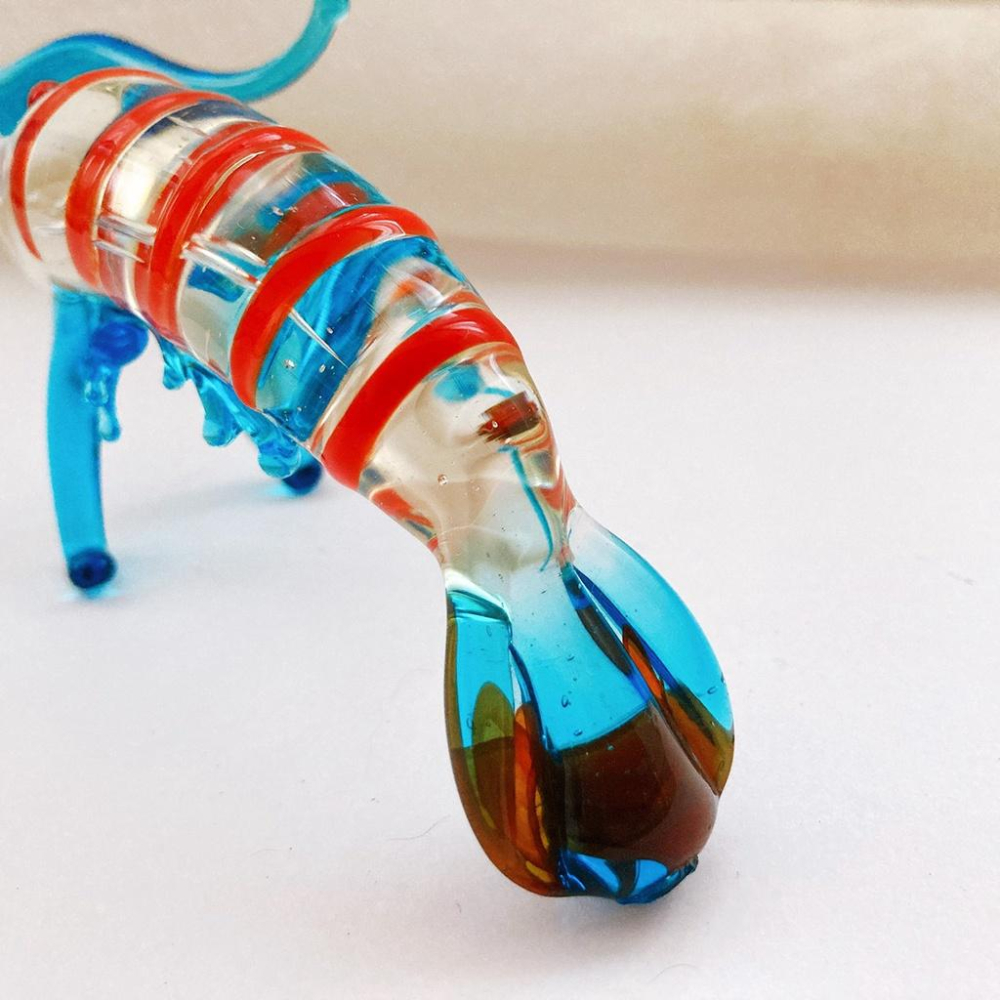 New 純手工燒製 水晶玻璃 鮮美海味蝦系列 琉璃 擺飾-細節圖7