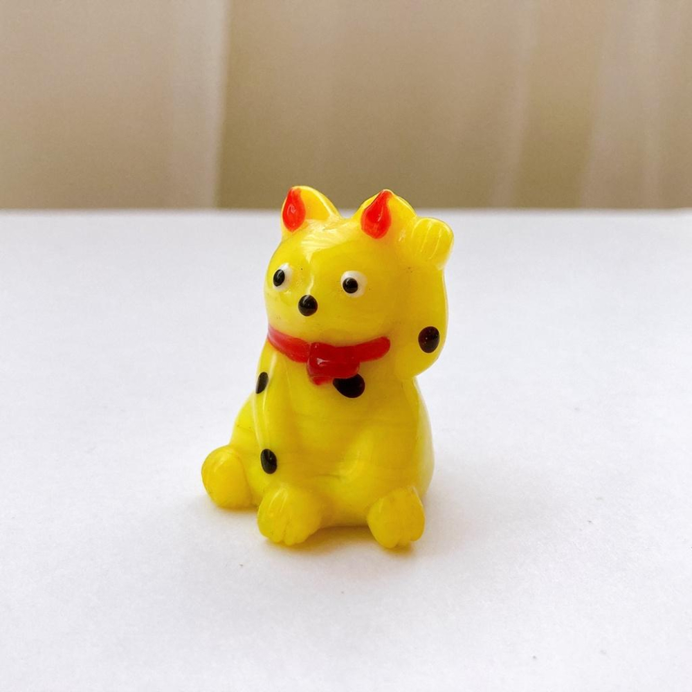 New玻璃製 吉祥福氣 圓點招財貓 一組2隻 純手工燒製系列 琉璃-細節圖2