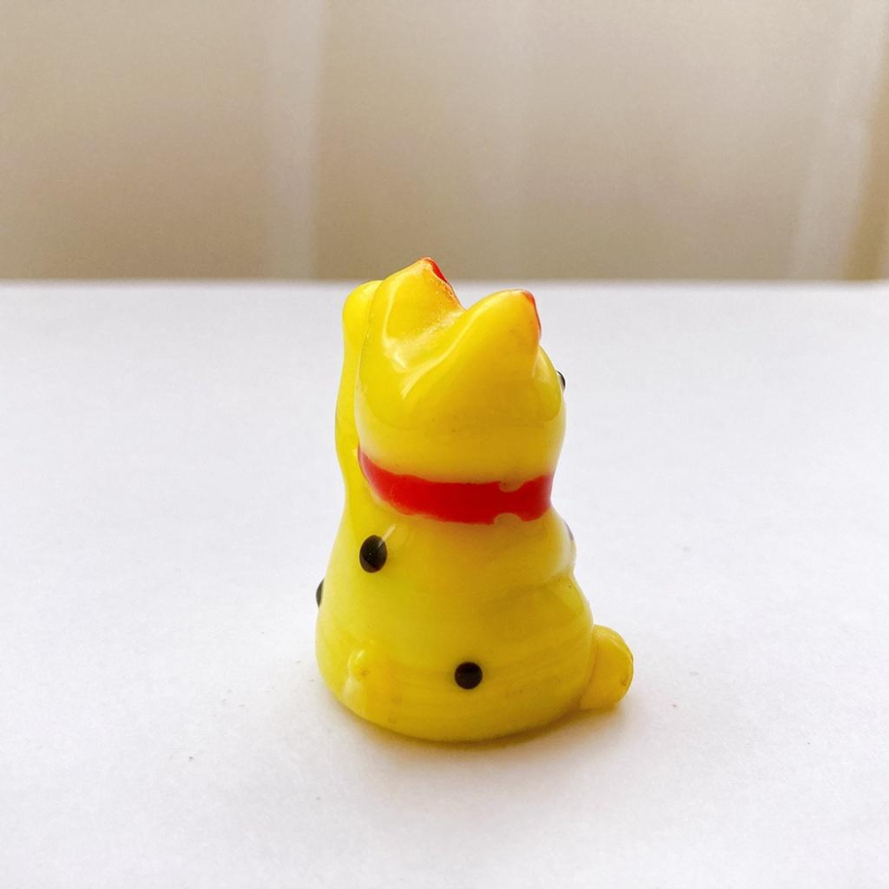 New玻璃製 吉祥福氣 圓點招財貓 一組2隻 純手工燒製系列 琉璃-細節圖3