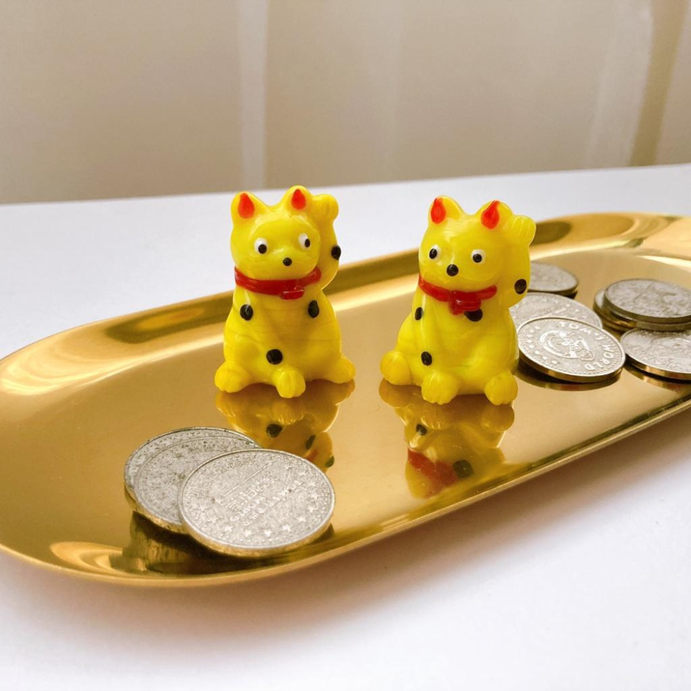 New玻璃製 吉祥福氣 圓點招財貓 一組2隻 純手工燒製系列 琉璃-細節圖5