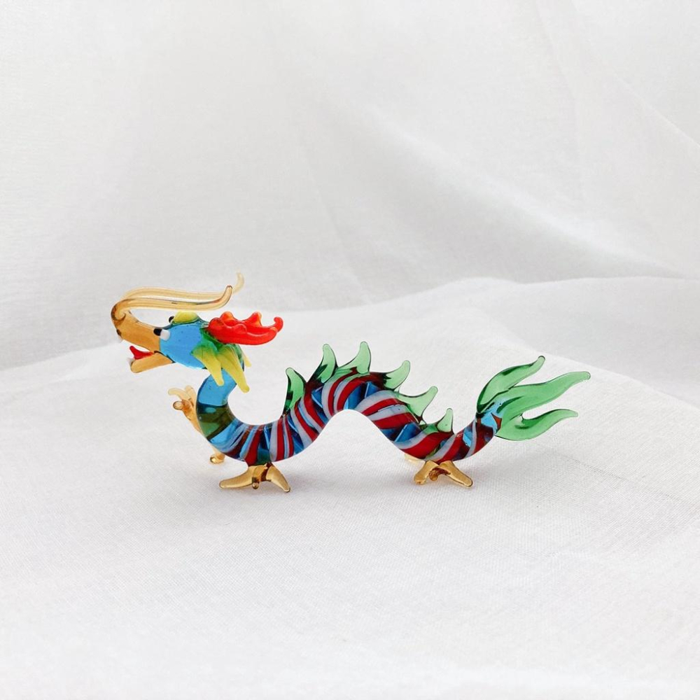 New 純手工燒製 絕美七彩水晶玻璃 吉祥龍 系列 琉璃 擺飾-細節圖4