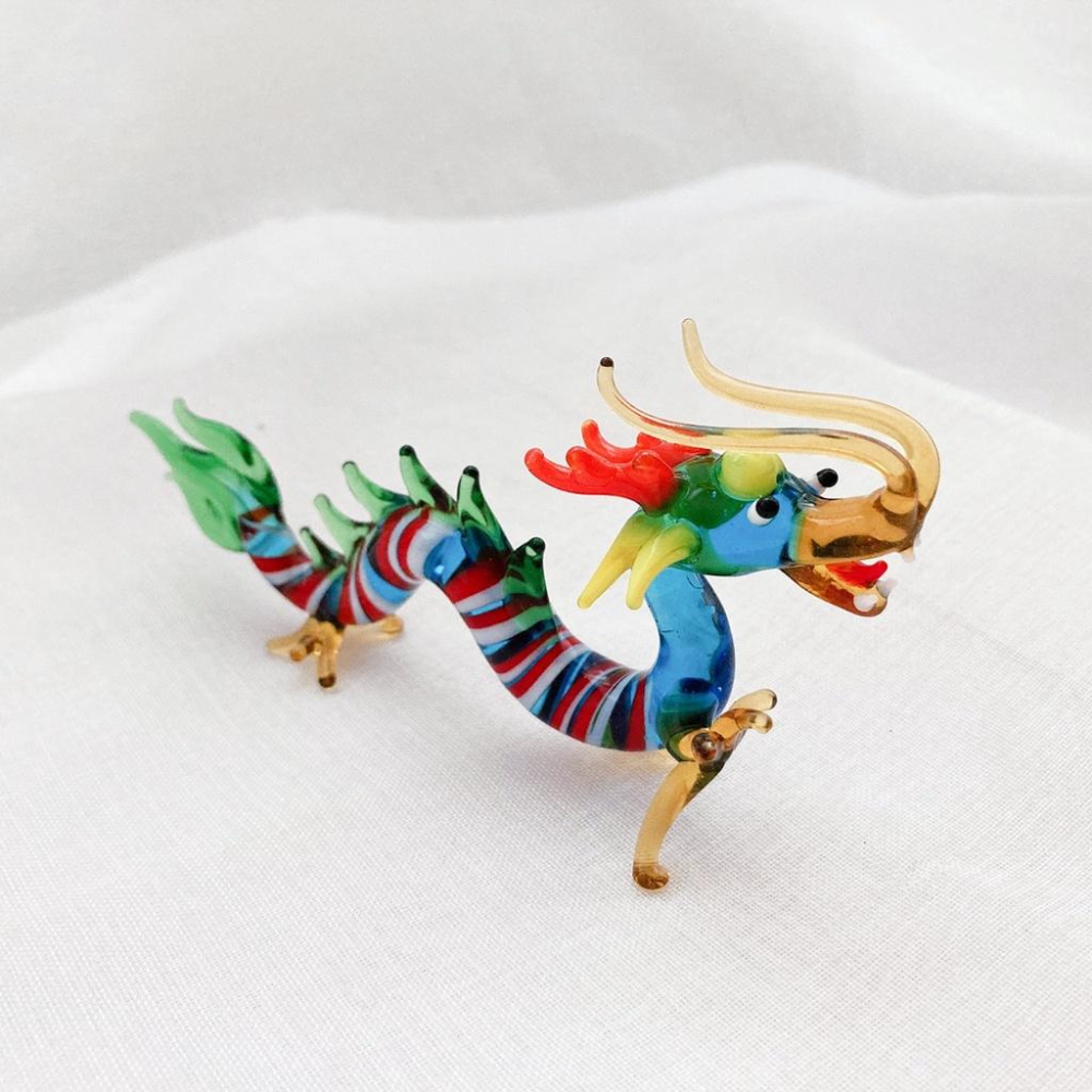 New 純手工燒製 絕美七彩水晶玻璃 吉祥龍 系列 琉璃 擺飾-細節圖5