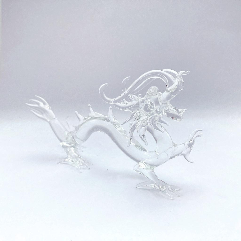 New 純手工燒製 絕美七彩水晶玻璃 吉祥龍 系列 琉璃 擺飾-細節圖7