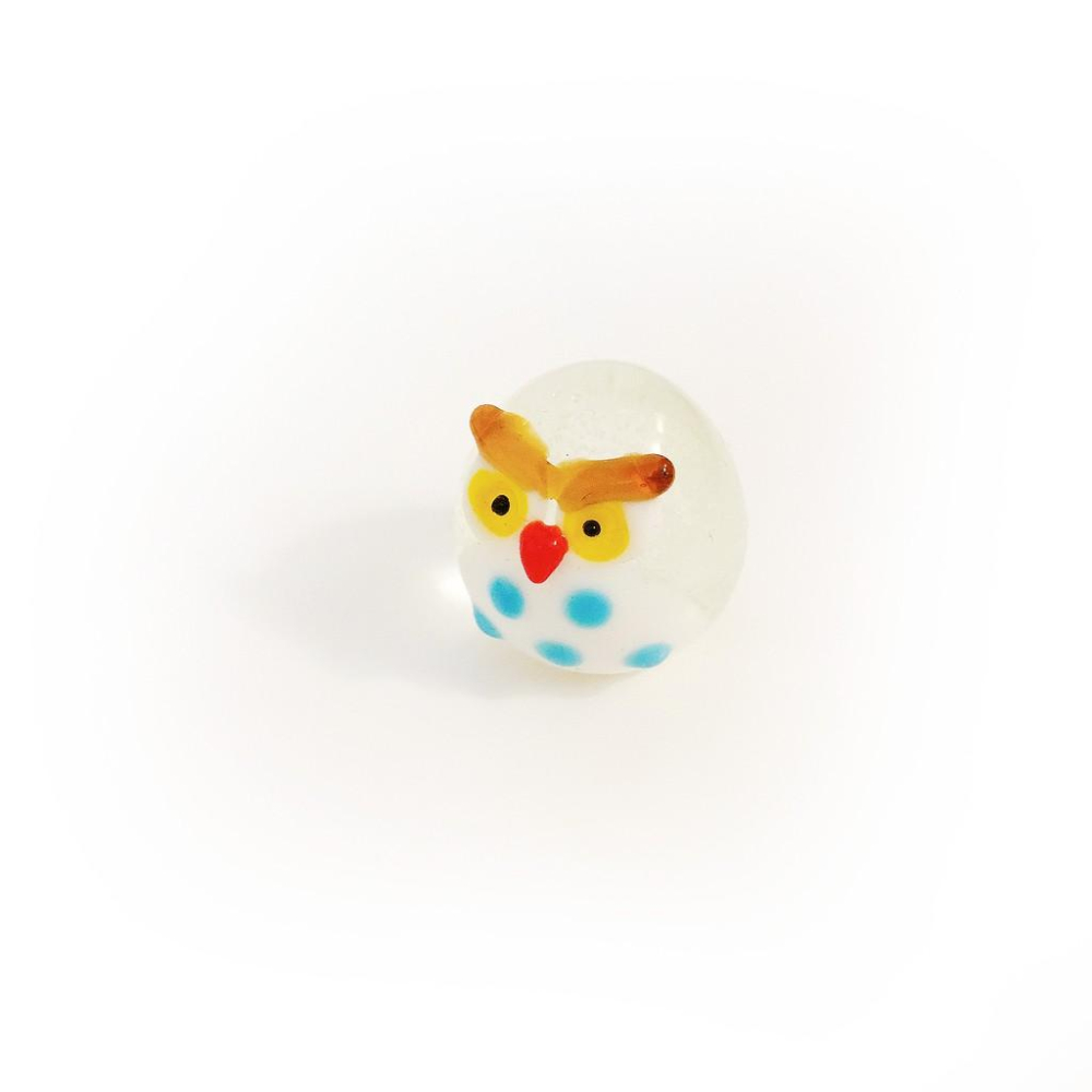 玻璃製 夜光 🌙 饅頭 貓頭鷹  純手工燒製小動物系列 琉璃 迷你 ZOO-細節圖5