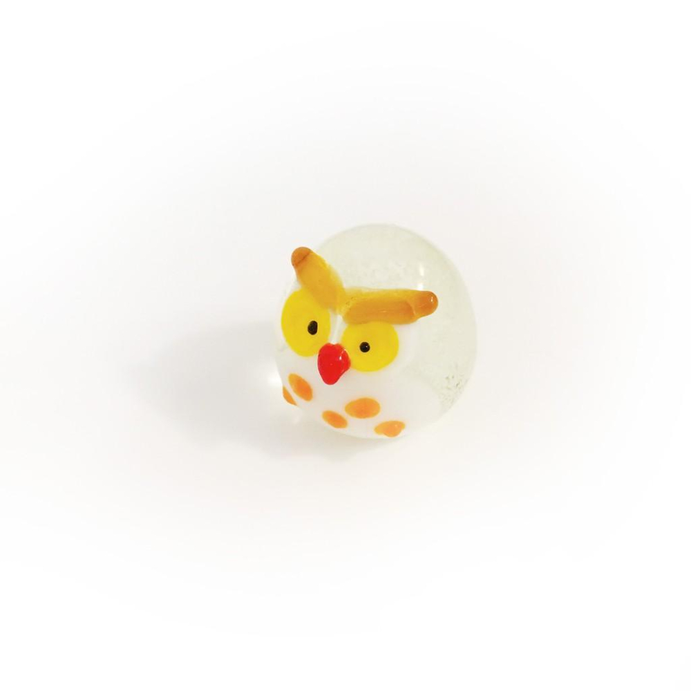 玻璃製 夜光 🌙 饅頭 貓頭鷹  純手工燒製小動物系列 琉璃 迷你 ZOO-細節圖7