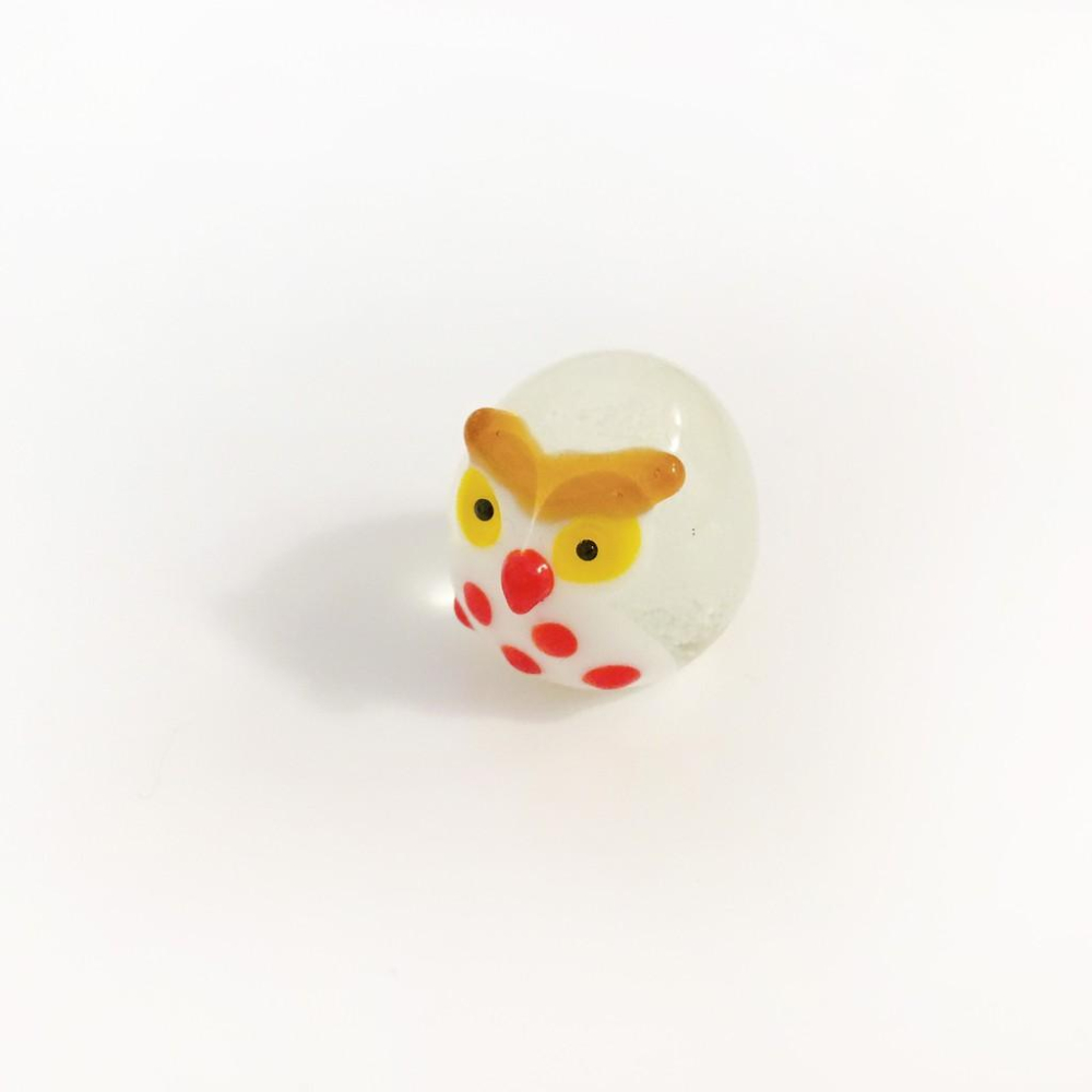 玻璃製 夜光 🌙 饅頭 貓頭鷹  純手工燒製小動物系列 琉璃 迷你 ZOO-細節圖8