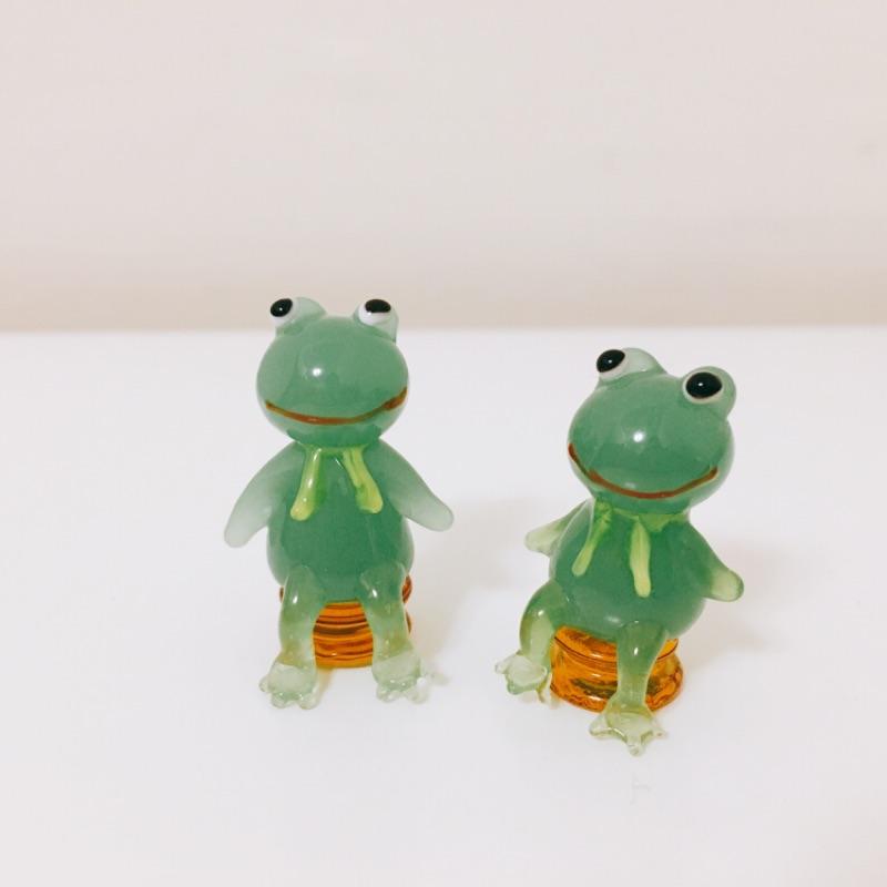 玻璃製 呱呱小青蛙  排排坐 坐姿 純手工燒製 小動物系列 琉璃 迷你 ZOO-細節圖3