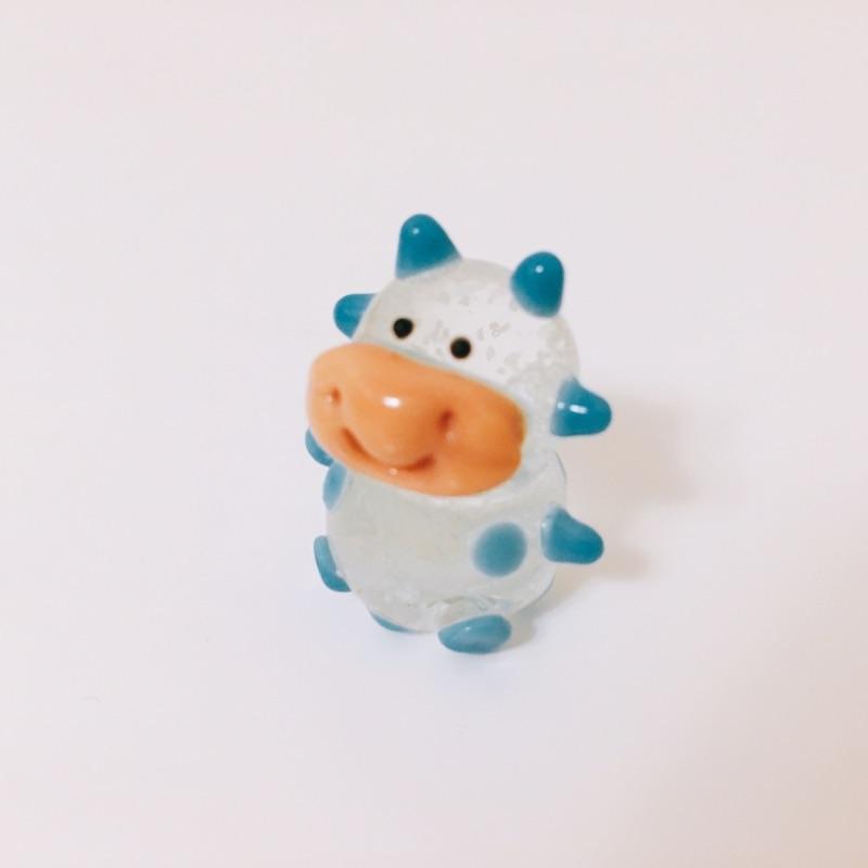 玻璃製 夜光 🌙 乳牛 牛媽媽 手工小動物系列 琉璃 迷你動物園-細節圖3