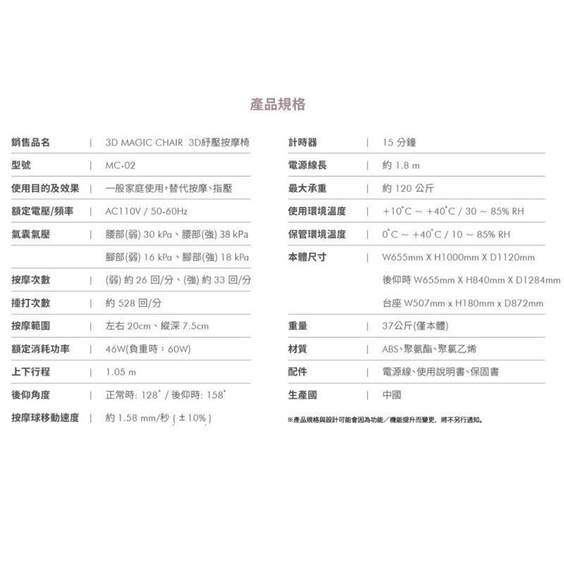 限時特惠‼️日本DOCTOR AIR 3D紓壓按摩椅 MC02 台中門市可體驗 原廠公司貨-細節圖9