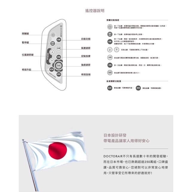 限時特惠‼️日本DOCTOR AIR 3D紓壓按摩椅 MC02 台中門市可體驗 原廠公司貨-細節圖7