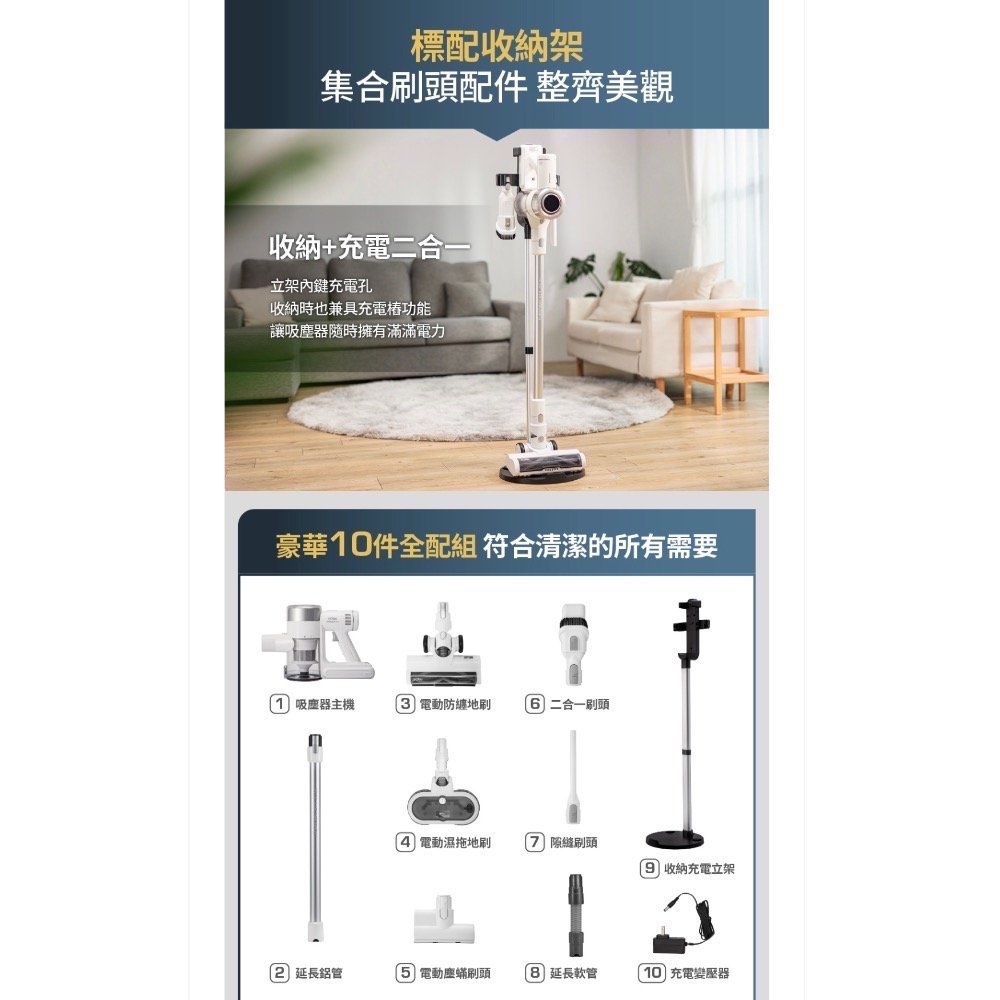 Solac SMT-081W S11 電動濕拖無線吸塵器-細節圖10