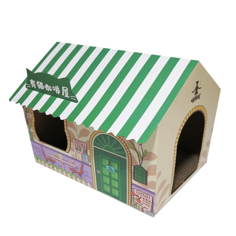 【喵的咧選物】貓抓屋 貓抓窩 店面造型貓屋 紙箱屋 貓抓板【台灣現貨】-規格圖7