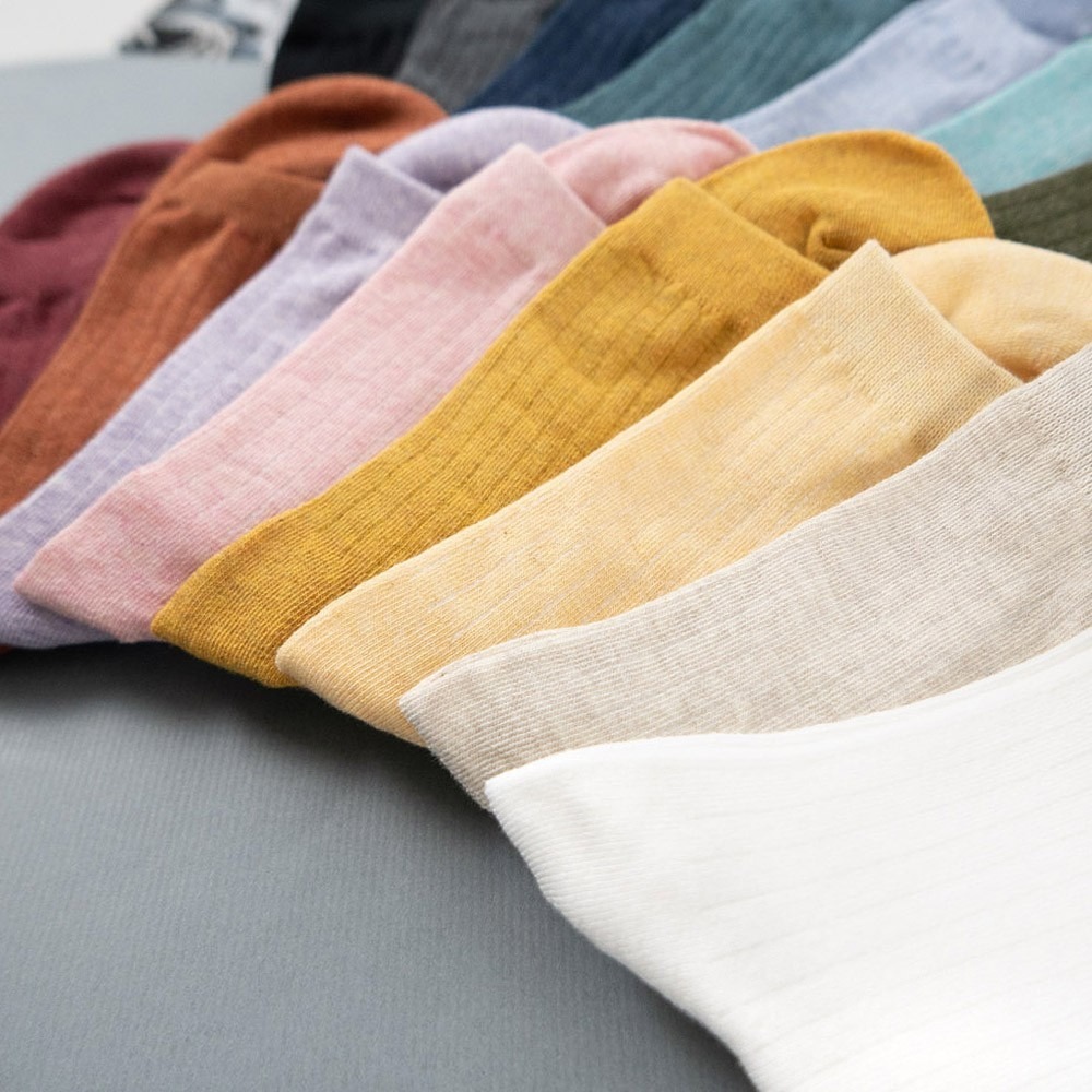 AHUA阿華有事嗎 韓國襪子 糖果純色條紋中筒襪 素色長襪［現貨］ K0155 百搭素襪 韓妞必備 素色基本款-細節圖5