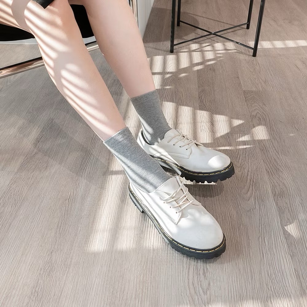 AHUA 韓國襪子 糖果素色純棉中筒襪 K0167 正韓少女襪 必備長襪 韓系穿搭 百搭純色襪 阿華有事嗎-細節圖6