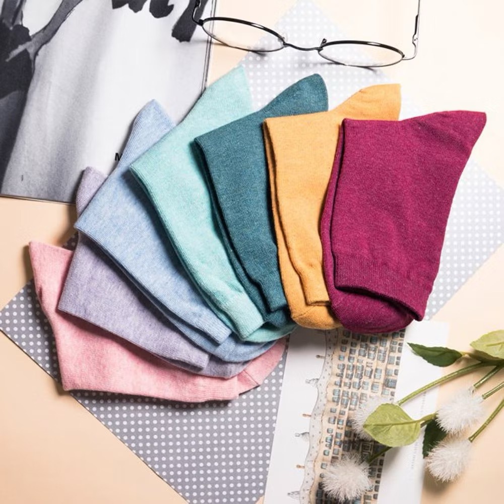 AHUA 韓國襪子 糖果素色純棉中筒襪 K0167 正韓少女襪 必備長襪 韓系穿搭 百搭純色襪 阿華有事嗎-細節圖10