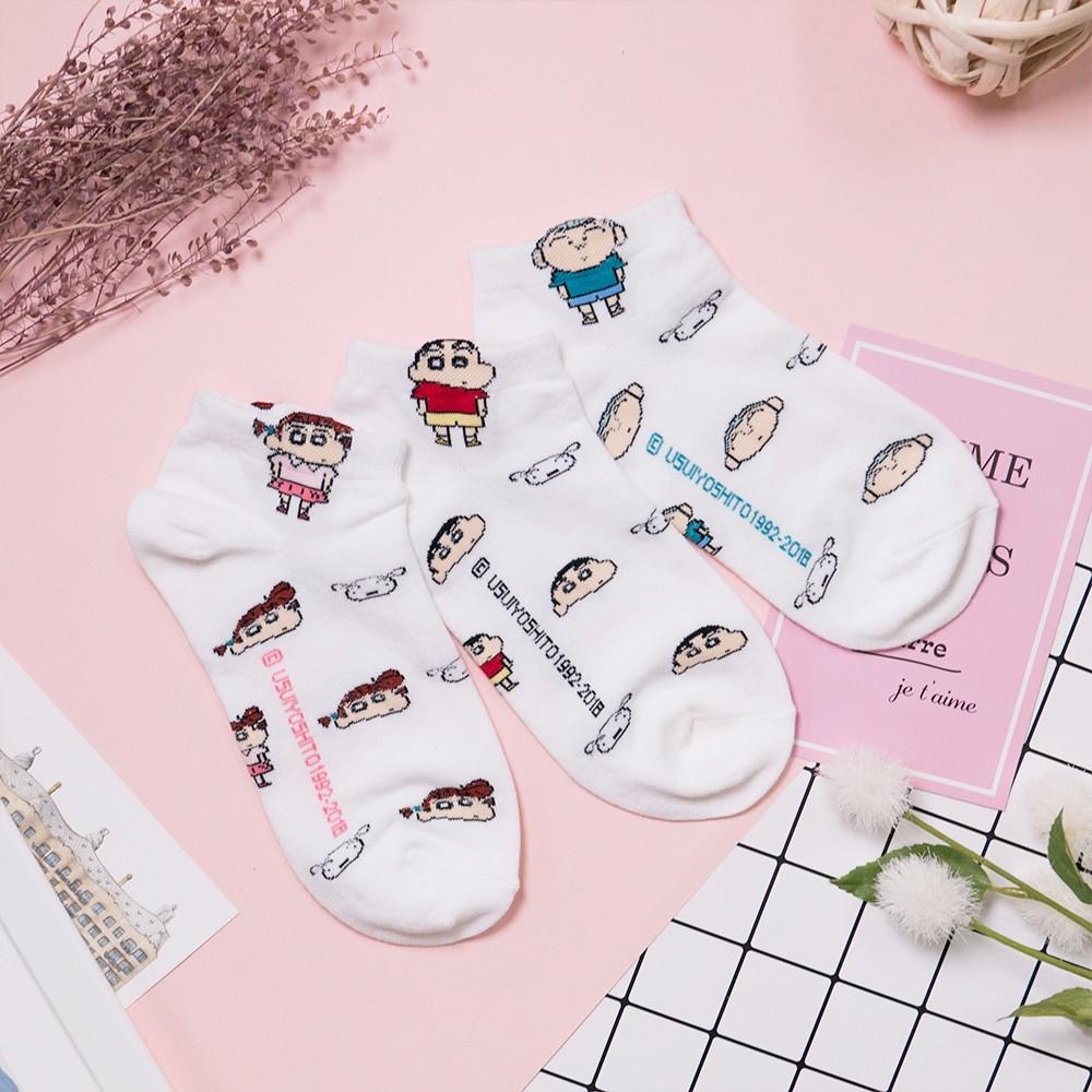 AHUA阿華有事嗎  韓國襪子 站好站滿版蠟筆小新短襪 K0336 正韓少女襪 韓妞必備 百搭純棉襪 素色襪子-細節圖5