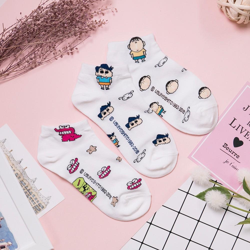 AHUA阿華有事嗎  韓國襪子 站好站滿版蠟筆小新短襪 K0336 正韓少女襪 韓妞必備 百搭純棉襪 素色襪子-細節圖6