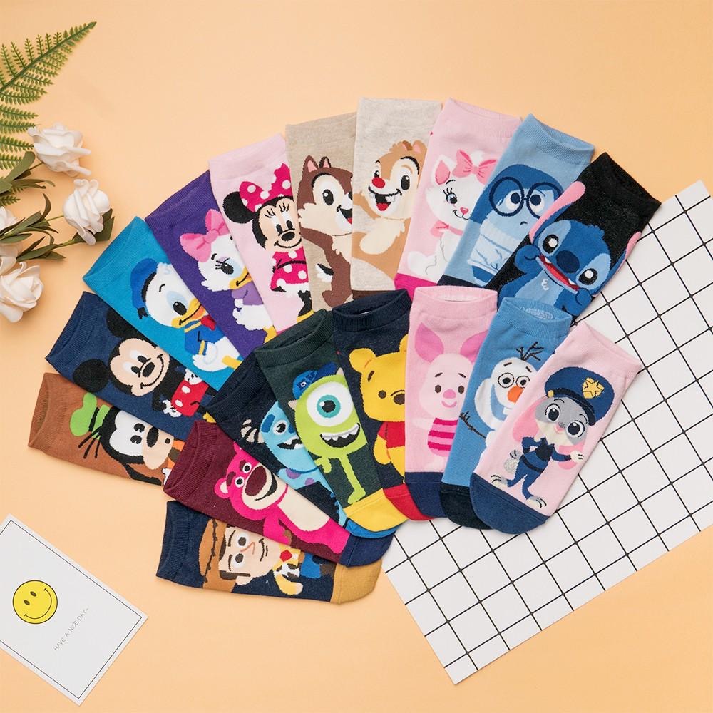 AHUA 迪士尼Q版全身短襪 K0406 韓國襪子 女生襪子 女生短襪 女襪 卡通襪 純棉襪子 可愛襪子 阿華有事嗎-細節圖3