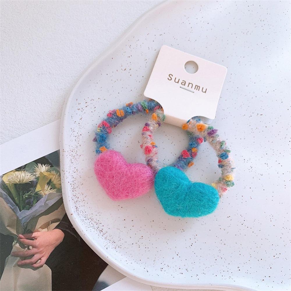 AHUA  兒童羊毛氈彩色愛心髮圈 TT0045 兒童髮飾 造型髮夾 親子穿搭 阿華有事嗎-細節圖4