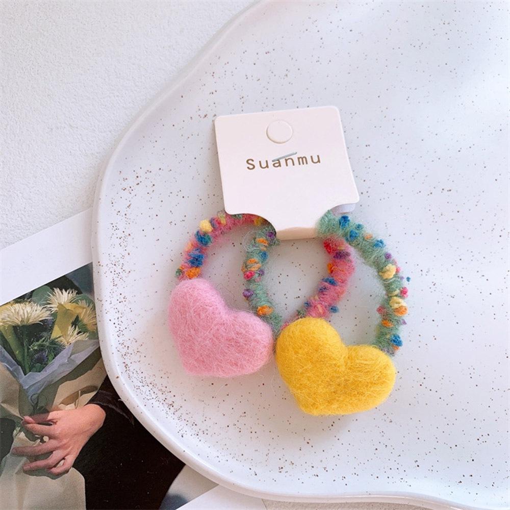 AHUA  兒童羊毛氈彩色愛心髮圈 TT0045 兒童髮飾 造型髮夾 親子穿搭 阿華有事嗎-細節圖5